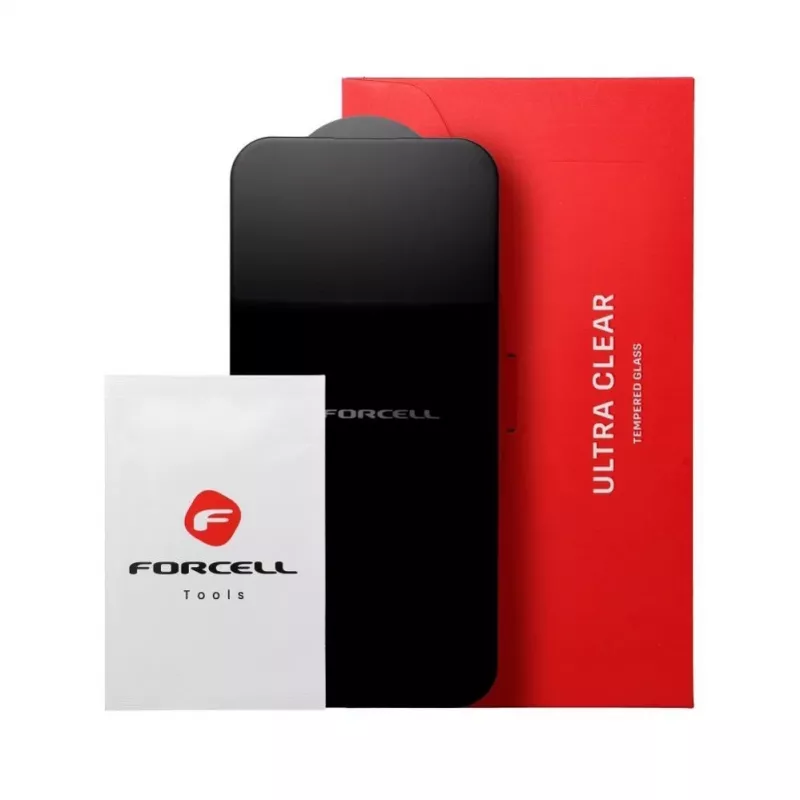 Forcell Ultra Clear Glass Tempered Glass Screen Protector für Xiaomi Redmi 14C, schwarzer Rahmen