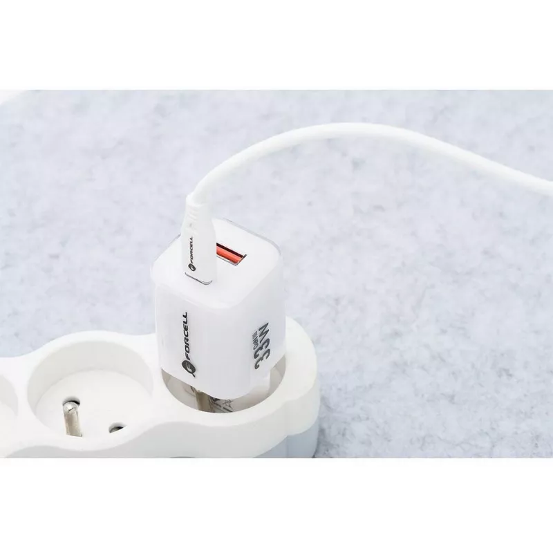 Forcell VT-41 GaN III 33W Wandladegerät mit 1x USB-C PD 3.0 & 1x USB-A QC 4.0 (Weiß)