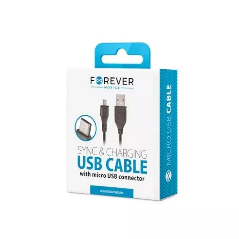Forever MicroUSB 1A Kabel Schwarz