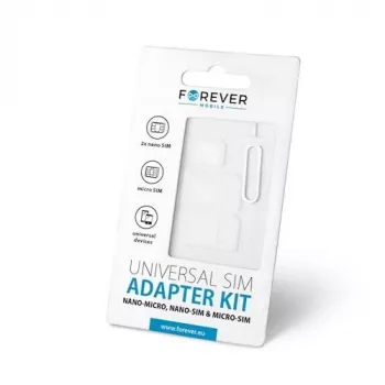 Forever Universal NANO SIM/Micro, Micro SIM to NANO/SIM (3in1) SIM-Karten-Adapter-Set mit Auswurfwerkzeug
