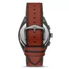 Fossil FS5799 Herren Minimalistische Quarzuhr 44mm Schwarzes Leder