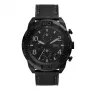 Fossil FS5874 Herrenuhr mit blauem Zifferblatt und braunem Lederarmband 42mm