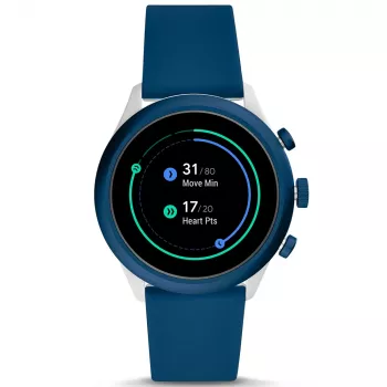 Fossil FTW4036 Gen 5 Smartwatch 44mm Edelstahl Silikonarmband Wear OS