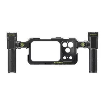 Freewell Genius Rig Phone Mount für iPhone 17 Pro Max - Schwarzer Aluminiumlegierungskäfig mit Doppelgriffen