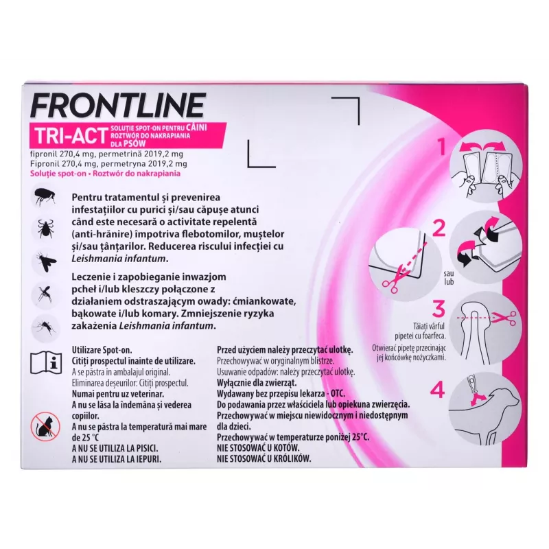 FRONTLINE Tri-act L 20-40 kg - Parasitentropfen für Hunde - 3 x 4 ml