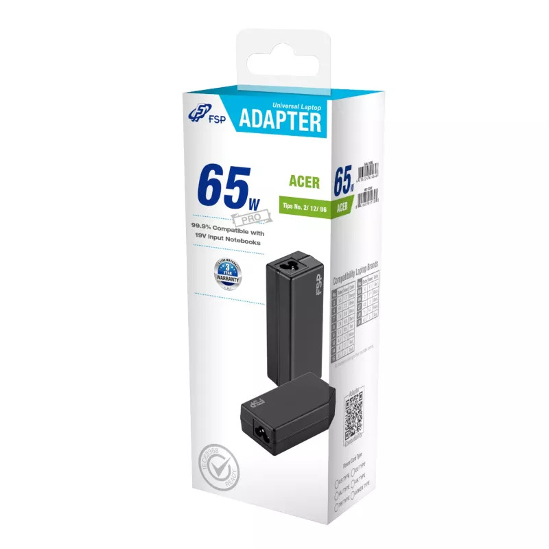 FSP PRO 65W Universal-Laptop-Adapter – Acer