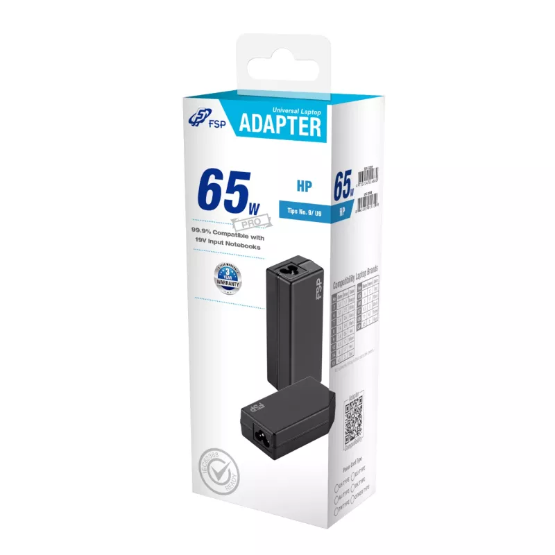 FSP PRO 65W Universal-Laptop-Adapter – HP