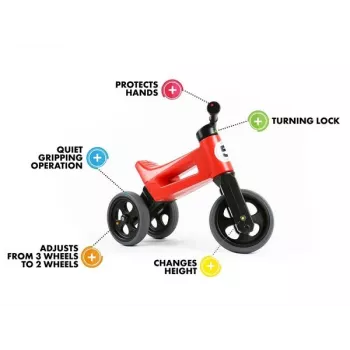 FUNNY WHEELS Rider Super Sport 2-in-1 Laufrad / Dreirad, Orange