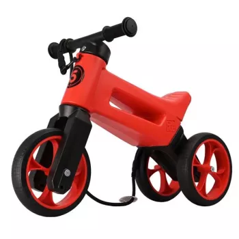FUNNY WHEELS Rider Super Sportinis 2-in-1 Laufrad Dreirad für Kleinkinder, Chili Rot