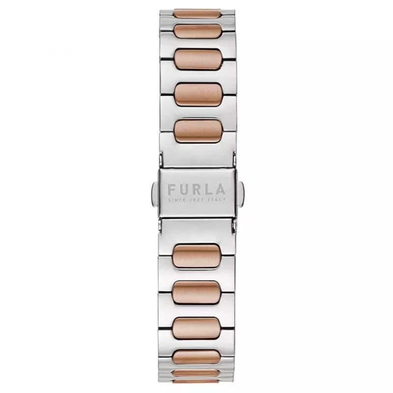 FURLA Arco Chain Damen-Quarzuhr 38mm Edelstahl-Mesh-Armband Roségold-Ton