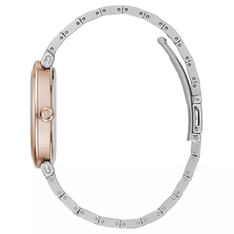 FURLA Arco Chain Damen-Quarzuhr 38mm Edelstahl-Mesh-Armband Roségold-Ton