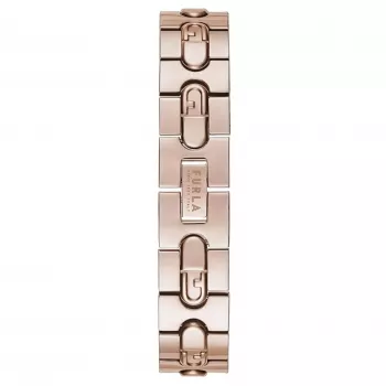FURLA Arco Mini Damen Quarzuhr WW00004008L3 30mm Silber Weiß Zifferblatt Schwarzes Lederarmband