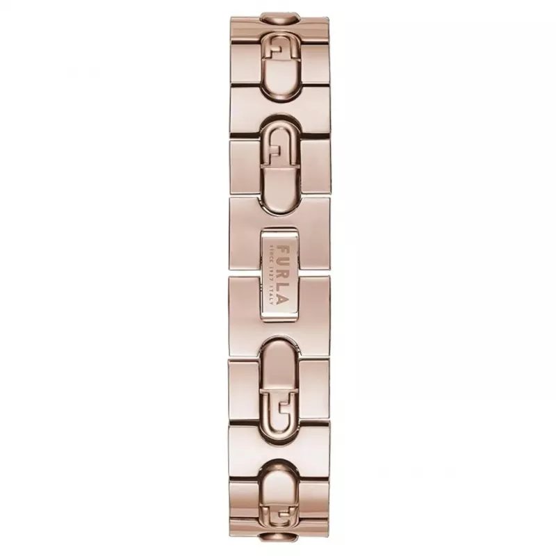 FURLA Arco Mini Damen Quarzuhr WW00004008L3 30mm Silber Weiß Zifferblatt Schwarzes Lederarmband