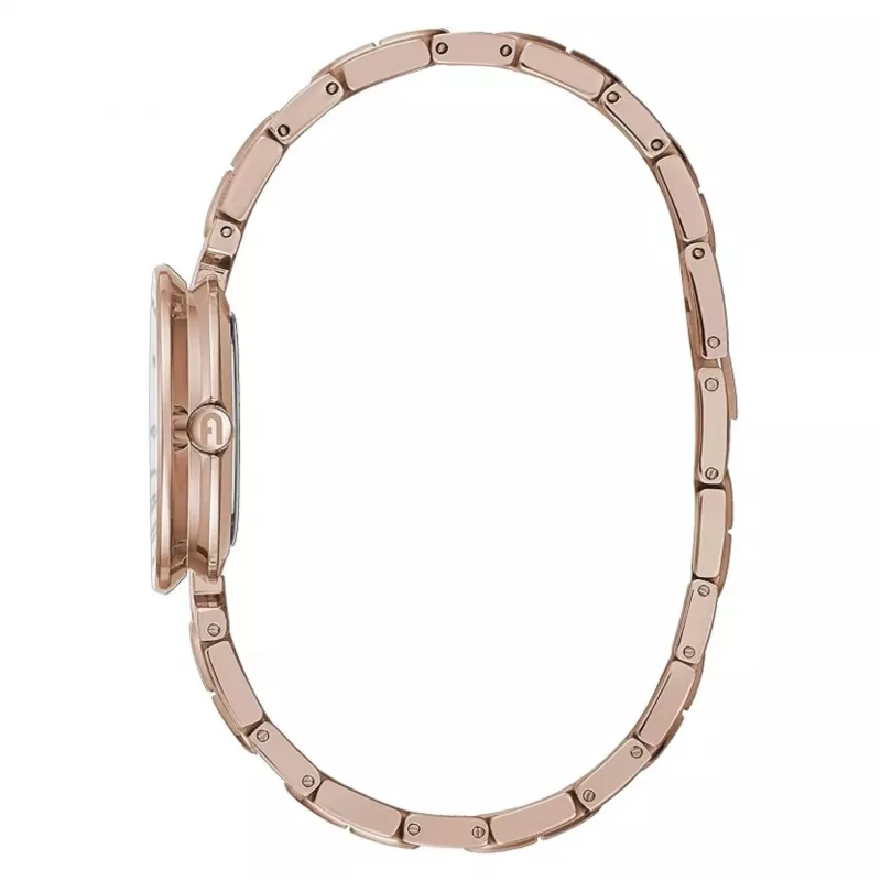 FURLA Arco Mini Damen Quarzuhr WW00004008L3 30mm Silber Weiß Zifferblatt Schwarzes Lederarmband
