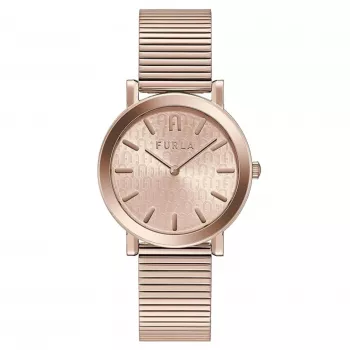 Furla Arco Damen-Quarzuhr 38mm Roségold Edelstahl Pink Leder