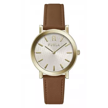 FURLA Giada Damen Quarzuhr WW00003002L2 38mm Silbernes Zifferblatt Blaues Lederarmband