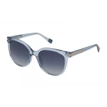 FURLA SFU337-5497DY Damen-Sonnenbrille, brauner Havanna-Acetatrahmen, braune Verlaufsgläser, 54 mm