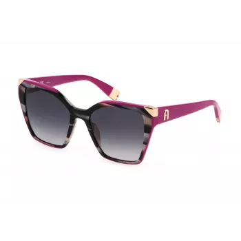 Furla SFU686V5405GZ Damen Katzenaugen-Sonnenbrille Havana Braun Verlauf 54mm