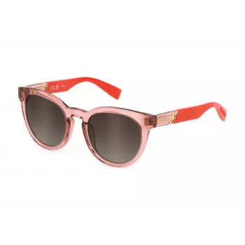 FURLA SFU687-510D48 Damen-Sonnenbrille - Braun Havana Acetatrahmen, Verlaufsbraune Gläser, 51mm