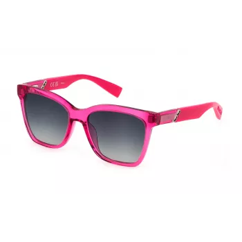 FURLA SFU688-5403GB Damen-Sonnenbrille Havana Acetatgestell Braune Verlaufsgläser 54mm