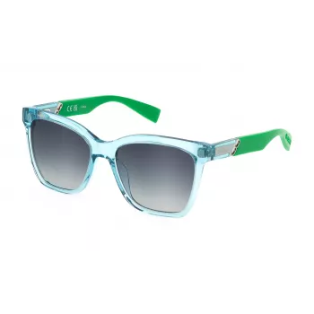 FURLA SFU688-54C71B Damen Cat-Eye-Sonnenbrille - Havanna-Acetatrahmen, braune Gradientengläser - 54/17/140 mm