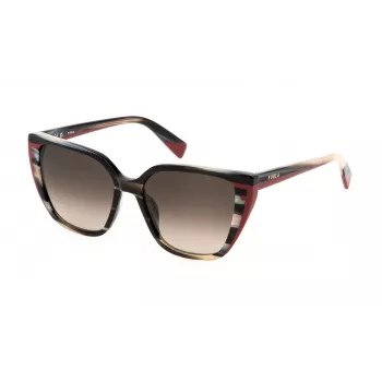 FURLA SFU782-5505GZ Damen Butterfly-Sonnenbrille Havana Braun Gradient 55mm