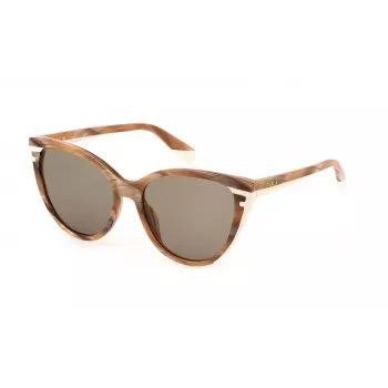 FURLA SFU783-55092M Damen eckige Sonnenbrille Havana/Braun 55/15/140 mm