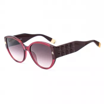FURLA SFU784-570AFD Damen-Sonnenbrille Havanna Acetatrahmen Braune Verlaufsgläser 57/19/140 mm