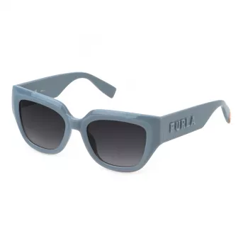 FURLA SFU809V5304GT Damen eckige Sonnenbrille Havana Braun Verlauf 53mm