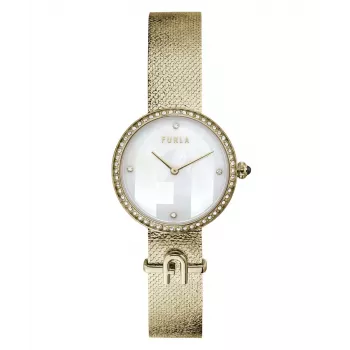 FURLA Damen Armbanduhr Arco Chain WW00022001L2 32mm Edelstahl Silber Sunray Zifferblatt