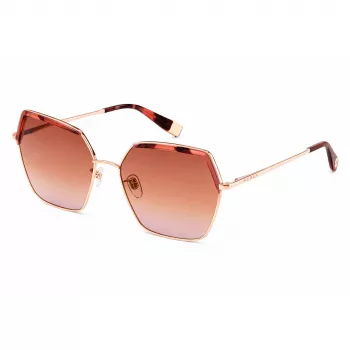 FURLA Damen-Sonnenbrille SFU599V58300K Butterfly Havana Acetat-Gestell Braune Verlaufsgläser 58mm