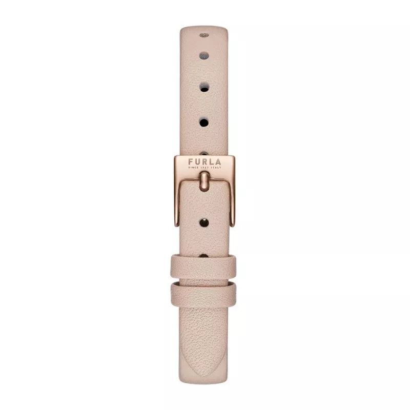 FURLA Damenuhr WW00018008L3 38mm Edelstahl Quarz Analog Silbernes Zifferblatt Schwarzes Lederarmband