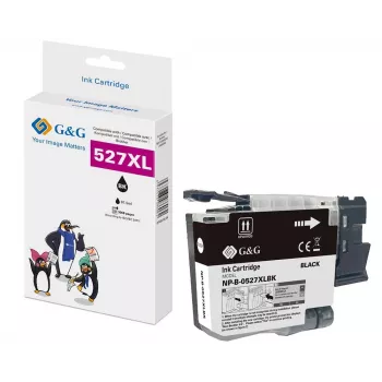 G&G Kompatible Brother LC527XLBK Schwarz High Yield Tintenpatrone (3000 Seiten) 22061