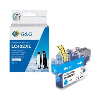 G&G Kompatible Cyan Tintenpatrone für Brother LC422XLC (Hohe Reichweite, 1500 Seiten) - 20585