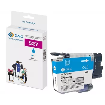 G&G Kompatible Cyan Tintenpatrone für Brother LC527C (900 Seiten, 12 ml) 22058