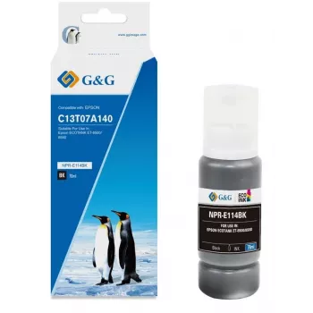 G&G kompatible Tintenflasche für Epson 114/C13T07A140 EcoTank, Schwarz, 70ml, High Yield (19371)