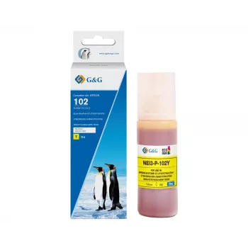 G&G kompatible Tintenflasche Gelb für Epson 102 / C13T03R440 (70 ml, farbstoffbasiert) 20696