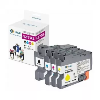 G&G Kompatibler Tintenpatronen-Sparset Schwarz, Cyan, Magenta, Gelb (4er-Pack) XL für Brother LC427XLVAL