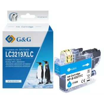 G&G kompatible Tintenpatrone für Brother LC-3219C Cyan (13992) – 1500 Seiten Reichweite