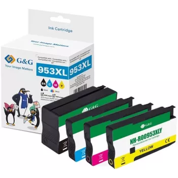 G&G Kompatibler Tintenpatronen-Set HP 953XL Schwarz, Cyan, Magenta, Gelb (4er-Pack) Hohe Ergiebigkeit