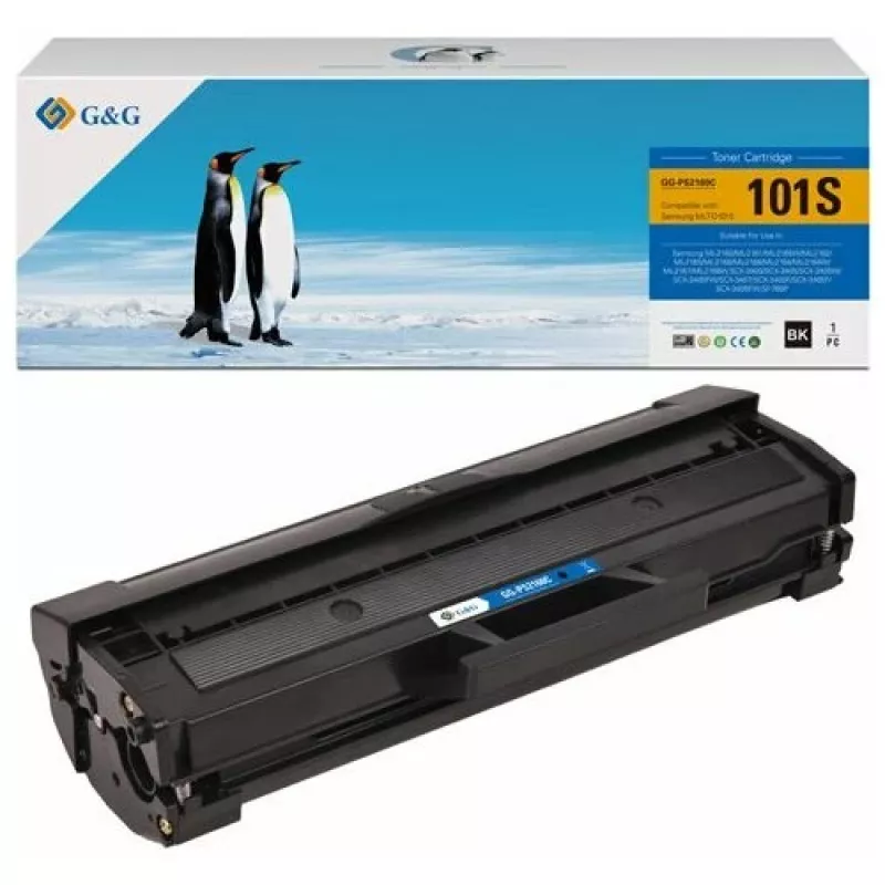 G&G Kompatible Tonerkartusche für Samsung MLT-D101S/HP SU696A (14181) - Schwarz, 1.500 Seiten