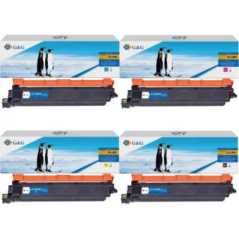 G&G Kompatibles Toner-Kartuschen-Set für Brother TN-248XL (Schwarz, Cyan, Magenta, Gelb) – 4er-Pack Hohe Ergiebigkeit