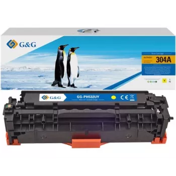 G&G Kompatible Gelbe Tonerkartusche für HP 304A (CC532A) - 2.800 Seiten 14385