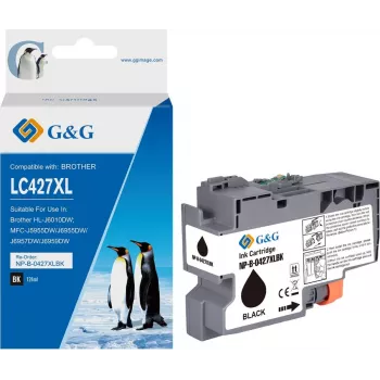 G&G Druckerpatrone kompatibel mit Brother 427XL LC-427XLBK Schwarz High Yield