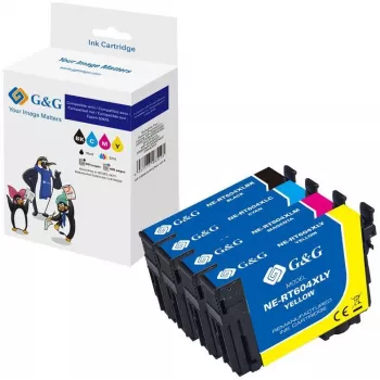 G&G Multipack Tintenpatronen kompatibel mit Epson 604XL (4 x XL, Schwarz/Cyan/Magenta/Gelb, 20547)