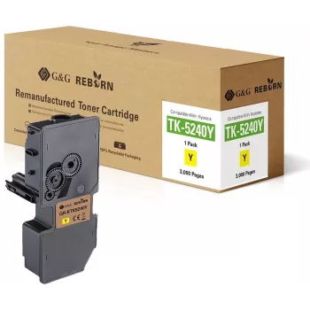 G&G Reborn wiederaufbereitete gelbe Tonerkartusche für Kyocera TK-5240Y – 3.000 Seiten (21307)