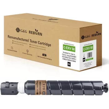 G&G Reborn Tonerpatrone kompatibel mit Canon C-EXV58 (3763C002) Schwarz (22052)