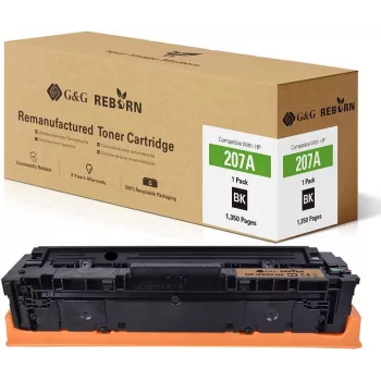 G&G Reborn Tonerkartusche kompatibel mit HP 207A / W2210A - Schwarz, Standard Yield, 1.350 Seiten
