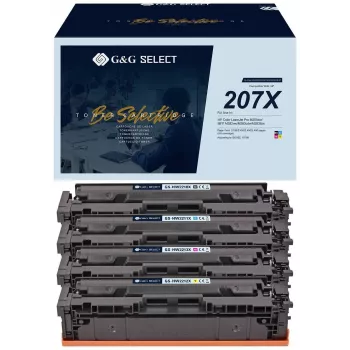 G&G Select XL Toner 4-Pack für HP 207X (Schwarz, Cyan, Magenta, Gelb) - Kompatibel, Hohe Ergiebigkeit