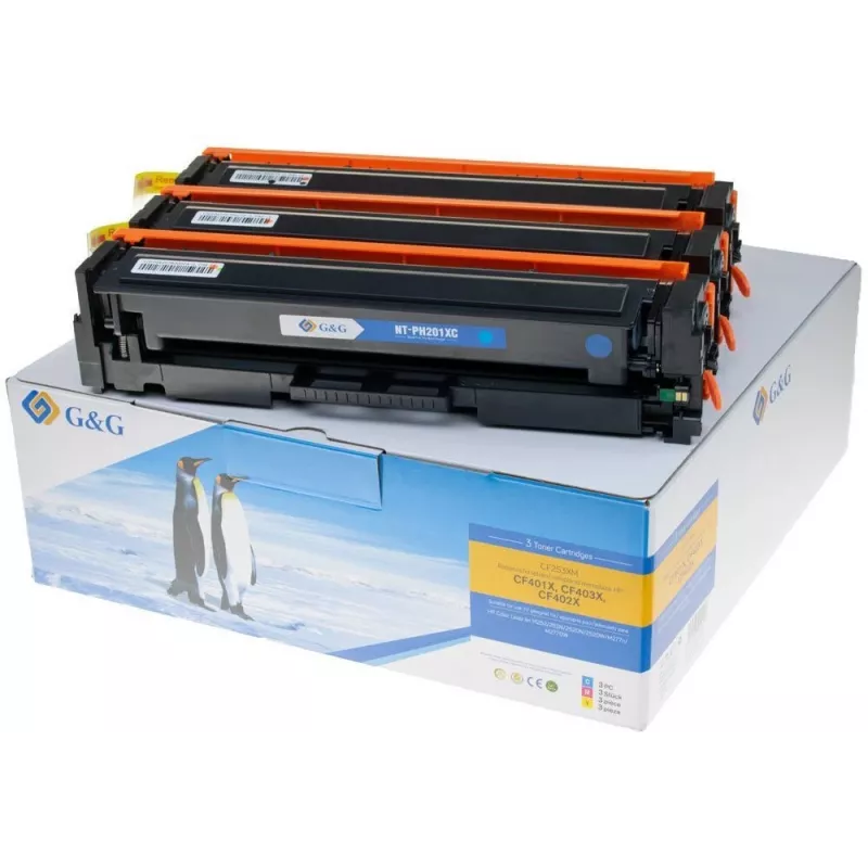 G&G Toner Multipack Color Kompatibel HP 201X/CF253XM Cyan, Magenta, Gelb